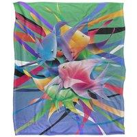 JQ Licensing Royce Mcclure Angel Fish Kiss Silky Touch Super Soft Throw Blanket 152 X 127 cm in White