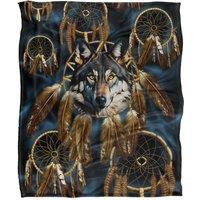 JQ Licensing Rs-Jp Dreamcatcher Wolf Silky Touch Super Soft Throw Blanket 152 X 127 cm in White