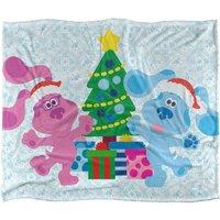 Blues Clues Blue Magenta Christmas Silky Touch Super Soft Throw Blanket 152 X 127 cm in White