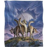 JQ Licensing Jlo Wolf Pack Moon Silky Touch Super Soft Throw Blanket 152 X 127 cm in White