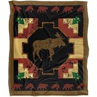 JQ Licensing Southwest Moose 2 Silky Touch Super Soft Throw Blanket 152 X 127 cm in White