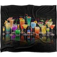 JQ Licensing Royce Mcclure Cocktails Tropical Drinks Silky Touch Super Soft Throw Blanket 152 X 127 cm in White