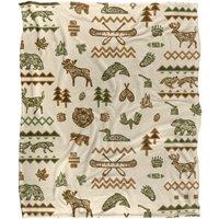 JQ Licensing Lodge Cabin Silky Touch Super Soft Throw Blanket 152 X 127 cm in White