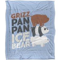 Cartoon Network We Bare Bears Grizz Pan Pan Ice Bear Silky Touch Super Soft Throw Blanket 152 X 127 cm in White