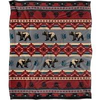 JQ Licensing Southwest Lodge Bear Silky Touch Super Soft Throw Blanket 152 X 127 cm in White