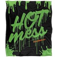 Nickelodeon Slime Hot Mess Silky Touch Super Soft Throw Blanket 152 X 127 cm in White