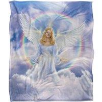 JQ Licensing Jlo Angel Rainbow Silky Touch Super Soft Throw Blanket 152 X 127 cm in White