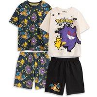 Pokemon Boy's Multi-Pack of 2 Short Sleeve Short Leg Pyjama Set | Multicoloured | Size: 4-5 Years