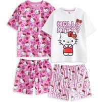 Hello Kitty Girl's Multi-Pack of 2 Short Sleeve Short Leg Pyjama Set | Pink | Official | Size: 5-6 Years