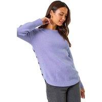 Roman Women's Textured Curved Hem Jumper in Violet | Size: 12