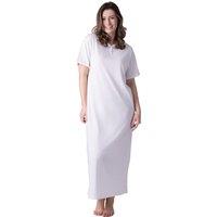 Camille Women's 100% Cotton Classic Full Length Short Sleeved Nightdress in Cream | Size: 22-24