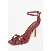 Quiz Women's Burgundy Wide Fit Barely There Heels | Size: 5