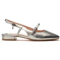Moda In Pelle Women's 'Faiga' Porvair Ballet Pumps in Metallic Silver | Size: 5