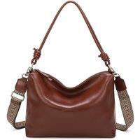 Leather Village Women's Willow Real Leather Hobo Shoulder Bag in Brown