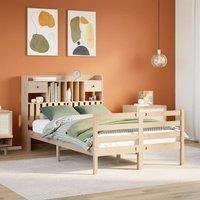 Berkfield Home Bookcase Bed without Mattress 135x190 cm Doouble Solid Wood Pine in Brown