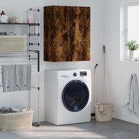 Berkfield Home Wall Mounted Cabinet Smoked Oak 69.5x34x90 cm in Brown