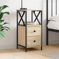 Berkfield Home Bedside Cabinet Sonoma Oak 34x35.5x70 cm Engineered Wood in Brown