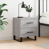 Berkfield Home Bedside Cabinet Grey Sonoma 40x35x47.5 cm Engineered Wood