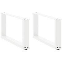Berkfield Home Coffee Table Legs U-Shaped 2 pcs White 70x(30-31) cm Steel