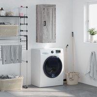 Berkfield Home Wall Mounted Cabinet Grey Sonoma 34.5x34x90 cm Engineered Wood