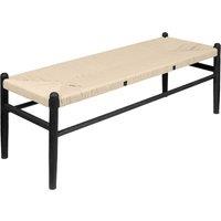 Nicholas Winter Wooden Scandi Danish Style Dining Bench - Black/Natural in Black