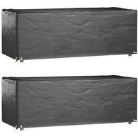 Garden Furniture Covers 2 pcs 8 Eyelets 192x82x65 cm Rectangular