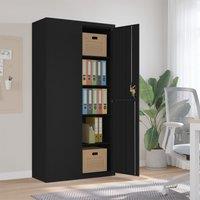 Berkfield Home File Cabinet Black 90x40x180 cm Steel | Size: 90 x 40 x 180 cm