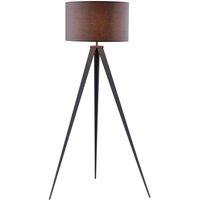 Teamson Home Romanza 157cm Tripod Floor Lamp, Grey with Grey Drum Shade