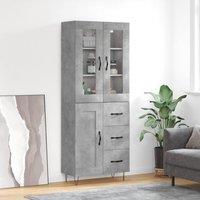 Berkfield Home Highboard Concrete Grey 69.5x34x180 cm Engineered Wood