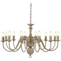 Berkfield Home Chandelier Antique White 12 x E14 Bulbs