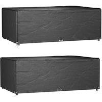 Berkfield Home Garden Furniture Covers 2 pcs 12 Eyelets 213x132x75 cm Rectangular in Black | Size: 213 x 132 x 75 cm