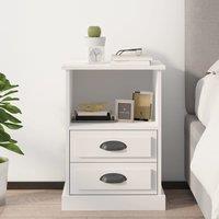 Berkfield Home Bedside Cabinet White 43x36x60 cm | Size: 43 x 36 x 60 cm