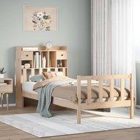 Berkfield Home Bookcase Bed without Mattress 90x200 cm Solid Wood Pine in Brown