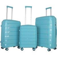 JLY Lightweight Luggage Set of 3 - Combination for Every Journey | SB Charging Port, Dual Spinner Wheels, TSA Lock, Shock-Resistant PP Hard Shell