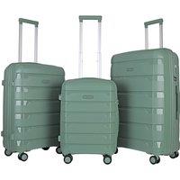 JLY Lightweight Luggage Set of 3 - Combination for Every Journey | SB Charging Port, Dual Spinner Wheels, TSA Lock, Shock-Resistant PP Hard Shell