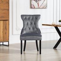 Artemis Home Genola Velvet Fabric Dining Chairs - Set of 2 in Grey | Size: 2 Pack