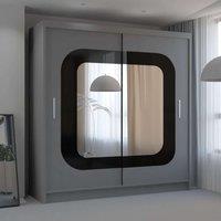 Wardrobe with Sliding Door-Mirror and LED Light 150cmx217cm