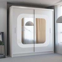 Wardrobe with Sliding Door-Mirror and LED Light 150cmx217cm