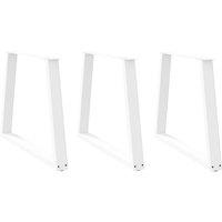 Berkfield Home Dining Table Legs V-Shape 3 pcs White 70x(72-73.3) cm Steel