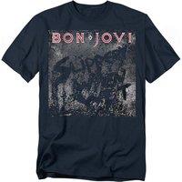 Bon Jovi Slippery Cover T-Shirt, Navy | Size: XL