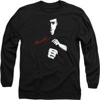 Bruce Lee The Dragon Awaits Long Sleeve T-Shirt, Black | Size: XL
