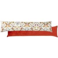 Evans Lichfield Mirrored Robin Watercolour Printed Velvet Draught Excluder in Orange