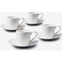 WM Bartleet & Sons Porcelain Espresso Cup & Saucer Set of 4 in White