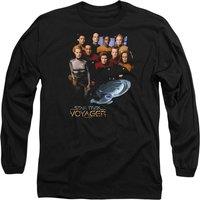 Star Trek Voyager Crew Long Sleeve T-Shirt, Black | Size: Large