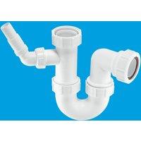 McAlpine WM14 75mm Water Seal Tubular Swivel 'P' Trap with 1.5" Multifit Out in White