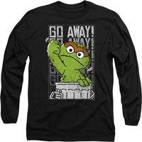 Sesame Street Go Away Long Sleeve T-Shirt, Black | Size: XL