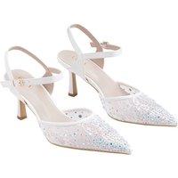 MODISHION Women's Elegant Slingback Stiletto Heels in White | Size: 6.5