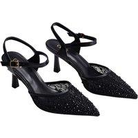MODISHION Women's Elegant Slingback Stiletto Heels in Black | Size: 4.5