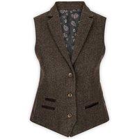 TruClothing Women's Wsn - Tweed Herringbone 1920's Waistcoat in Brown | Size: 18