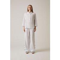 James Lakeland Women's White Linen Blouse | Size: 12